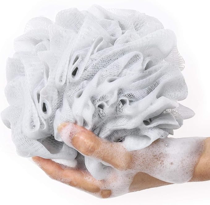 BTYMS 4 Pieces Large Loofah Sponge Shower Puff Bath Scrunchie 75g/pc Shower - Image 6
