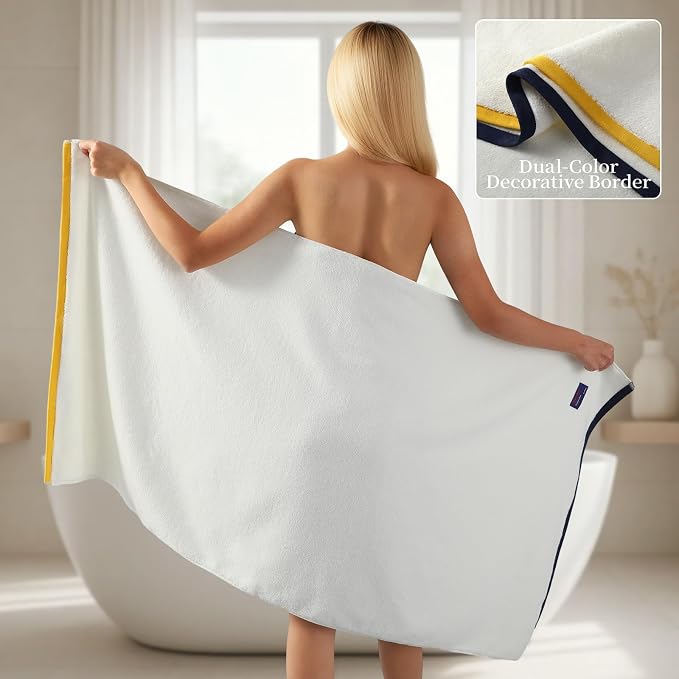 REDKISS 6 Piece Luxury Bath Towel Set, 2 Bath Towels, 2 Hand Towels, 2 - Image 4