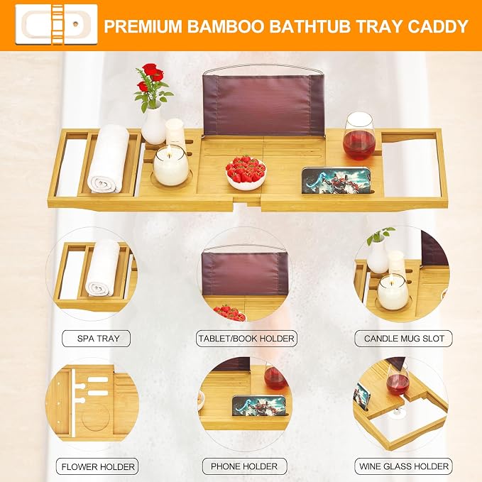 Premium Bathtub Tray Caddy - Image 2