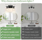 Indoi Matte Black 2-Light Bathroom Vanity Light - Image 2