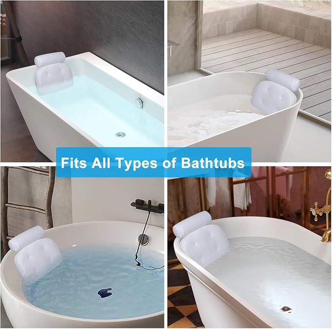 Bath Pillow for Tub Support Neck and Back, Bathtub Pillow Bath Accessories for - Image 6
