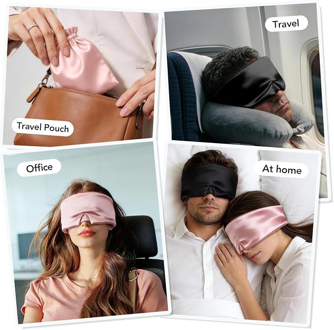 LitBear Silk Sleep Mask for Women, Adjustable 100% Mulberry Silk Sleeping Eye - Image 8