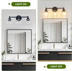 3-Light Bathroom Light Fixture Black Vanity Lights Over Mirror Modern Wall - Image 4