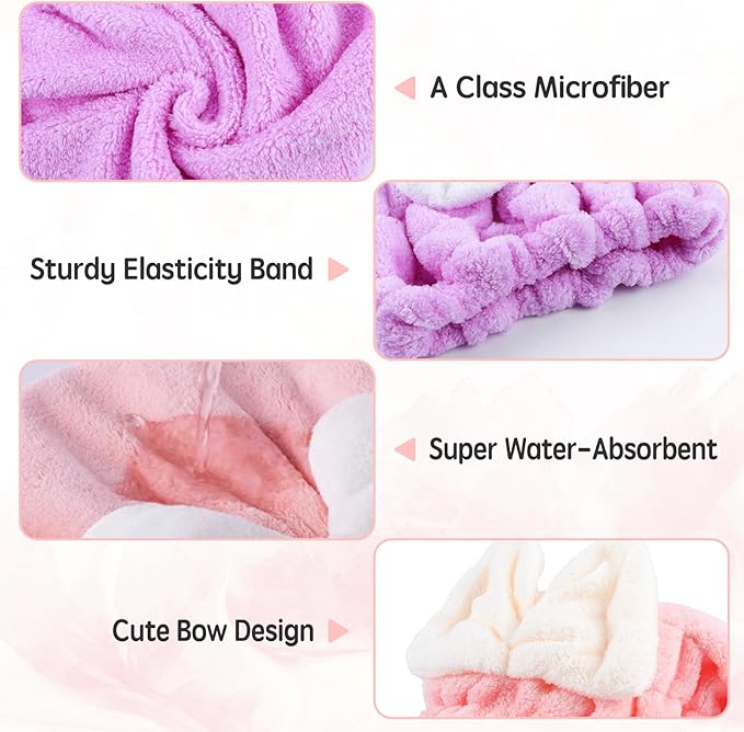 Microfiber Hair Drying Caps, Shower Caps - Image 4