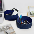 ABenkle 【2 Pack】 Small Woven Baskets, Tiny Oval Shallow Storage Baskets - Image 5
