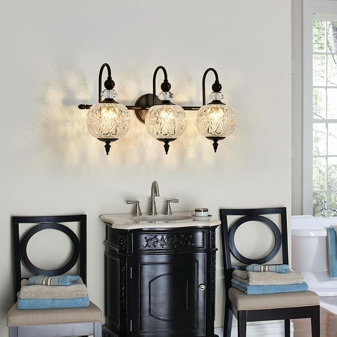 Piepooye Vintage Bathroom Light Fixtures Black Vanity Light - Image 6