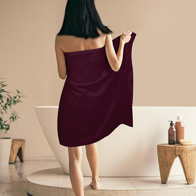 GLAMBURG 100% Cotton Oversized 2 Pack Bath Sheets 35x70, Ultra Soft Highly - Image 4