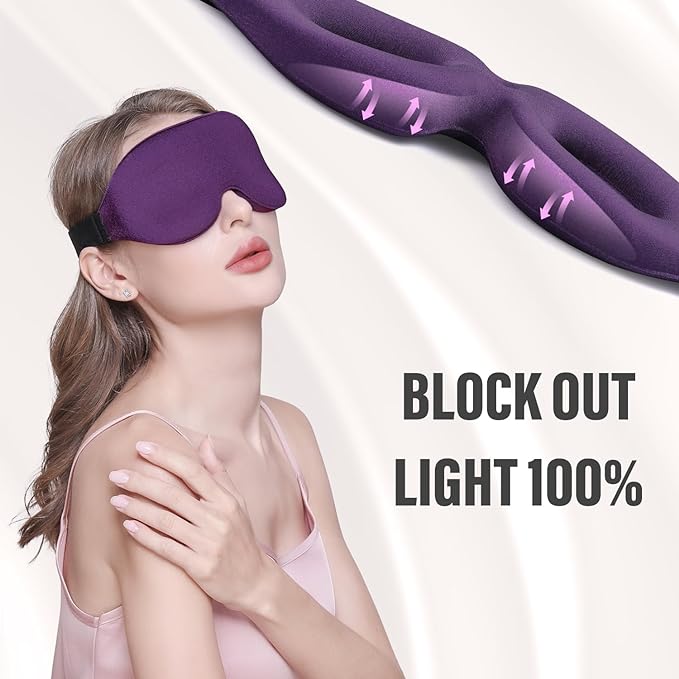 YIVIEW Sleep Mask for Side Sleeper, Complete Light Blocking 3D Sleeping Eye Mask - Image 3