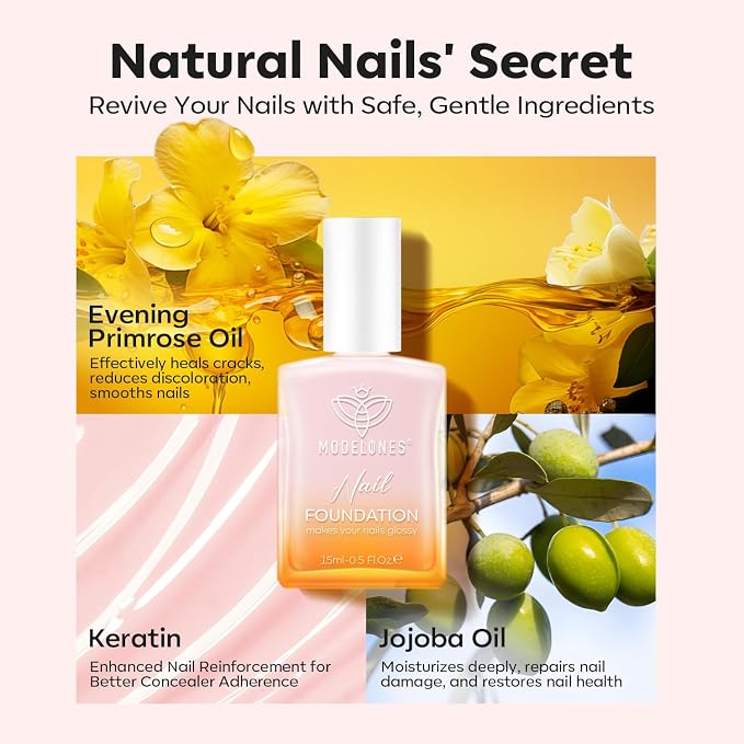 modelones Nail Strengthener Pale Pink White Nail Repair - Image 7