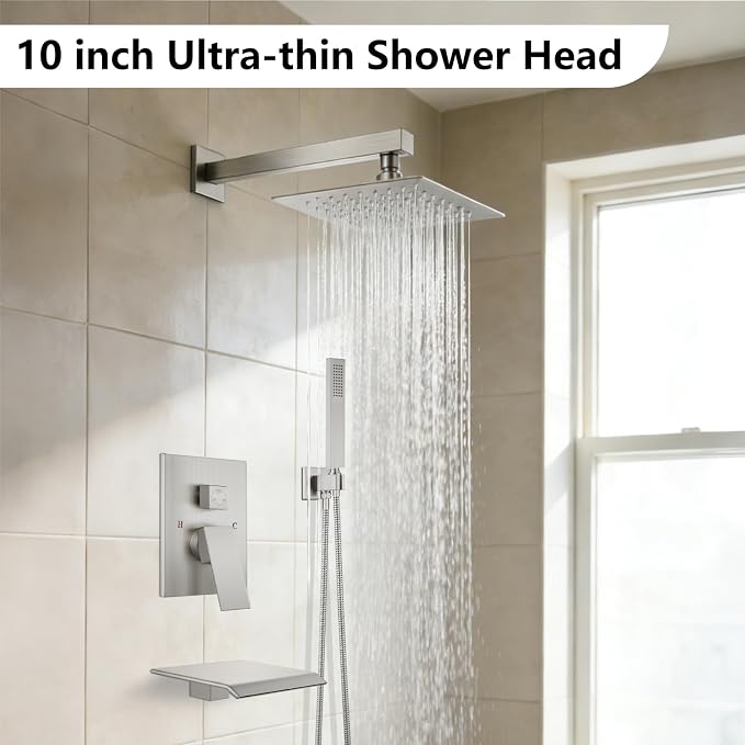 Midanya Shower System with Tub Spout, Bathtub Shower Faucet Set with Square - Image 2