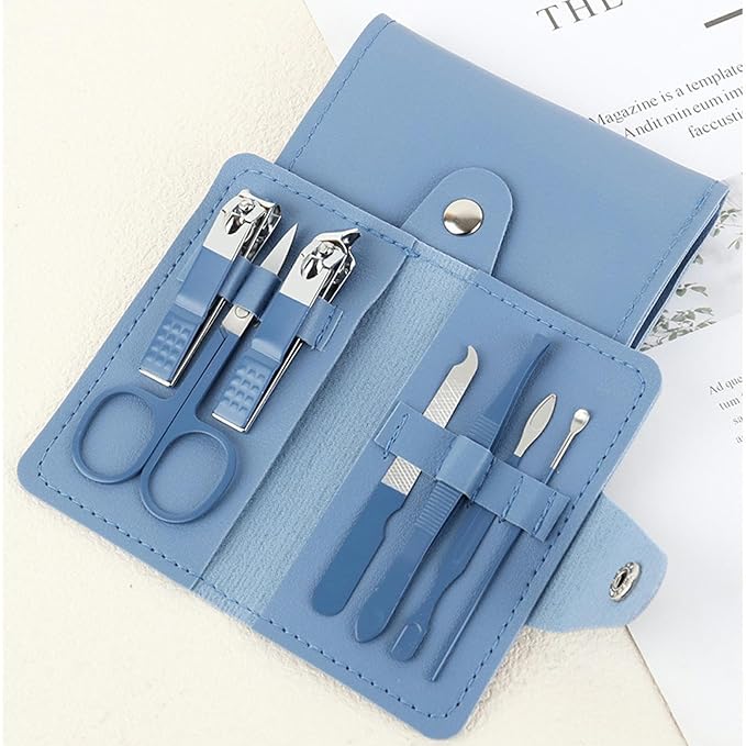 Manicure Set, 7 in 1 Professional Nail Clippers Scissors Pedicure Kit, - Image 6