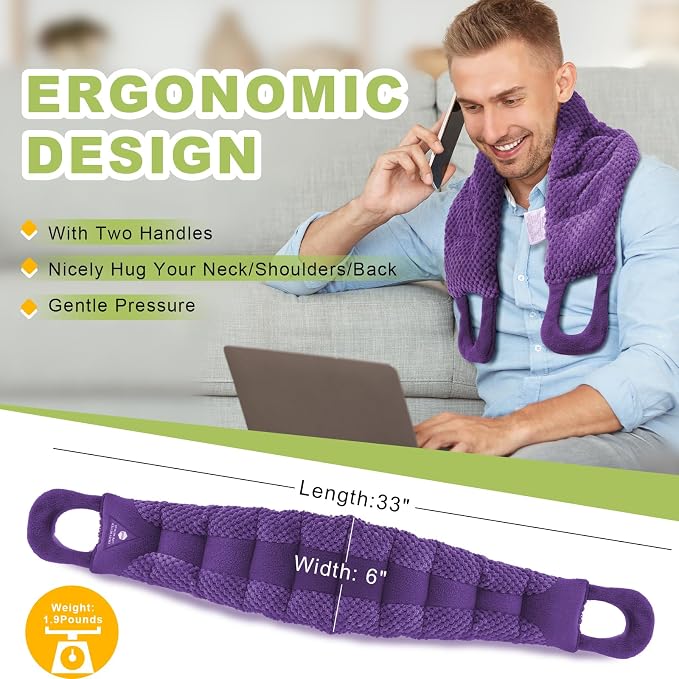 UNCN Long Heating Pad for Neck and Shoulders Back 33 x 5.9in Microwavable Large - Image 4