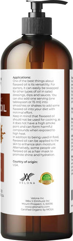 velona USDA Certified Organic Flaxseed Oil - Image 4
