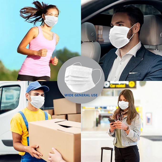100Pcs White Disposable Face Mask, 3 Ply Masks - Image 5