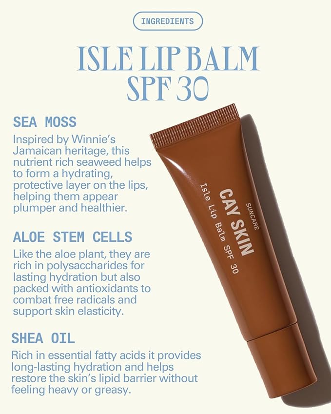 Cay Skin Isle Lip Balm SPF 30 – High Shine, Hydrating + Sheer Lip Gloss in - Image 3