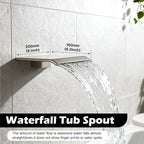 Midanya Shower System with Tub Spout, Bathtub Shower Faucet Set with Square - Image 3