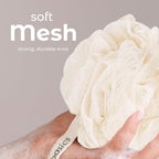 MainBasics Seaweed Infused Bath Shower Loofah Sponge Pouf Body Wash Scrubber - Image 3