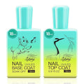 2 Pcs 18ml Gel Base Coat and Glossy Top Coat Set No Wipe Foundation Combination by GELLAKTIK