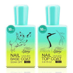 2 Pcs 18ml Gel Base Coat and Glossy Top Coat Set No Wipe Foundation Combination by GELLAKTIK