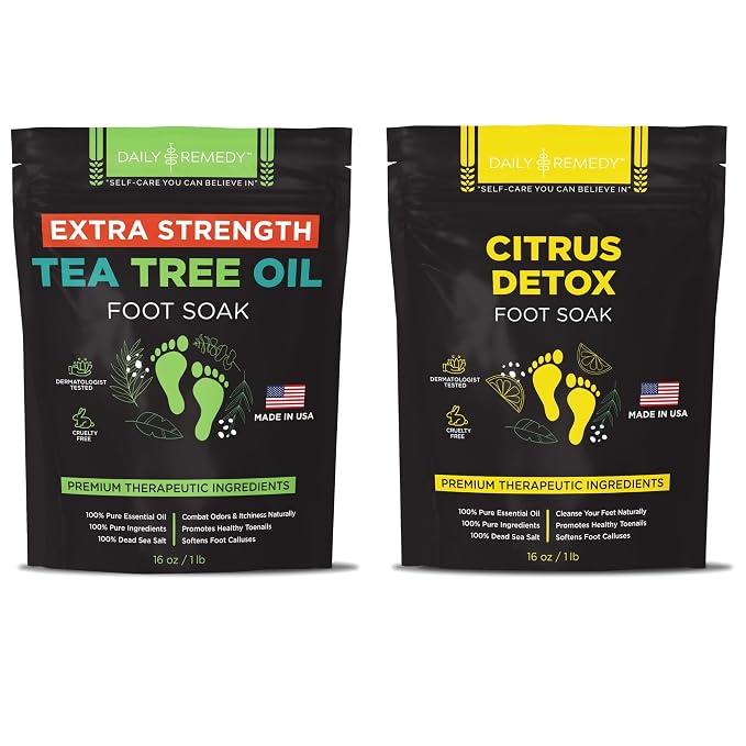 DAILY REMEDY EXTRA STRENGTH Tea Tree Oil & Citrus Detox Foot Soak Set by DAILYREMEDY