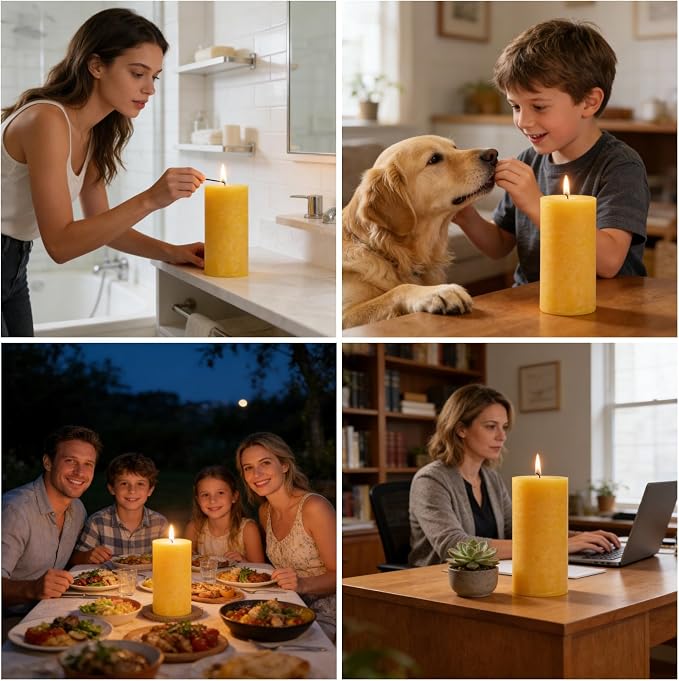Citronella Candles Pillar, 2.8x6 Inch, 75 Hours Long Burn Time, Citronella - Image 6