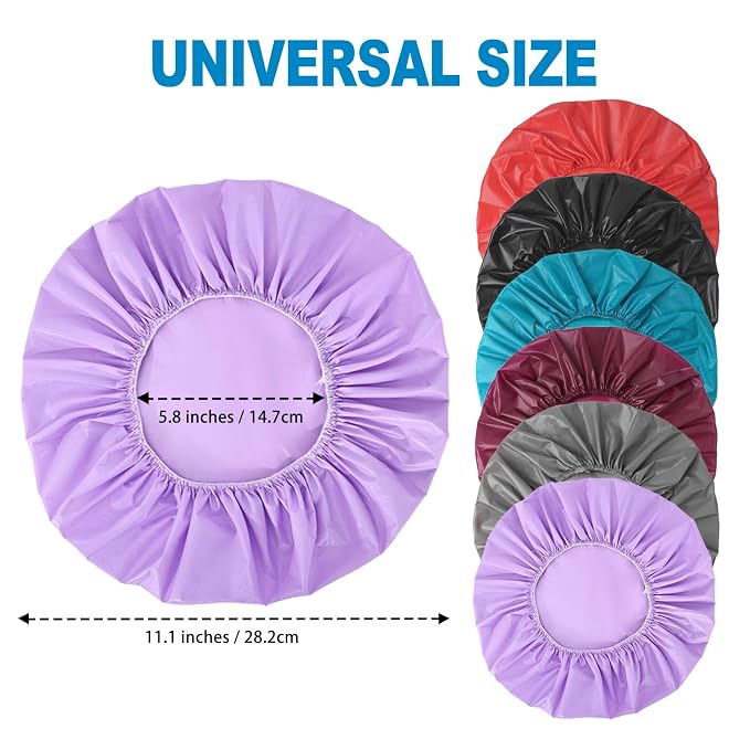 6 PCS Shower Caps for Women, Double Side Waterproof Shower Cap, Reusable - Image 3