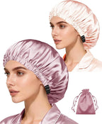 3Pcs Hair Bonnets For Sleeping Satin Bonnet For Women Silk Bonnets Womens Curly by WJingYiJia