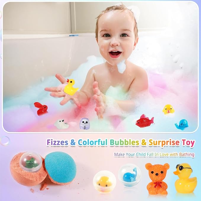 Bath Bombs for Kids with Surprise Inside, 24 Pack Kids Bath Bombs with Toys - Image 3