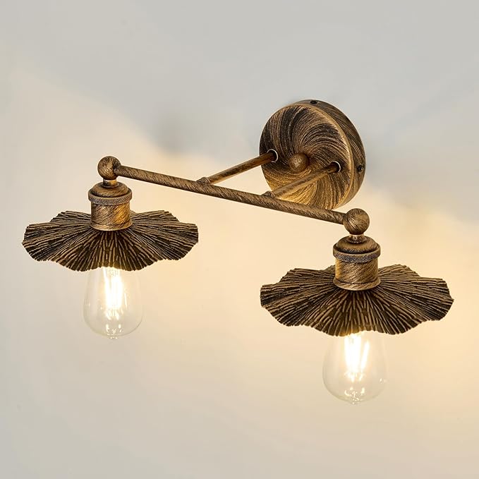 ZGLAOJT 2 Light Vintage Vanity Light Oil Rubbed Bronze Bathroom Light Fixtures by ZGLAOJT