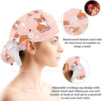 Adjustable Brown Dachshund Dog Blue Surgical Scrub Cap - Image 3