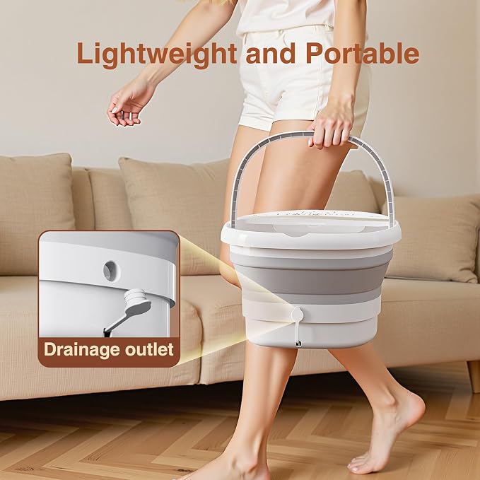 Pedicure Foot Spa with Bubble and Heat, Collapsible Foot Soaking Tub with - Image 6