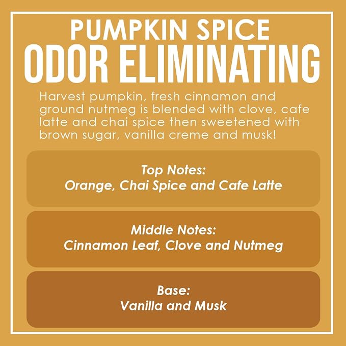 Pumpkin Spice Two Pack Odor Eliminating Highly Fragranced Candle - Image 4