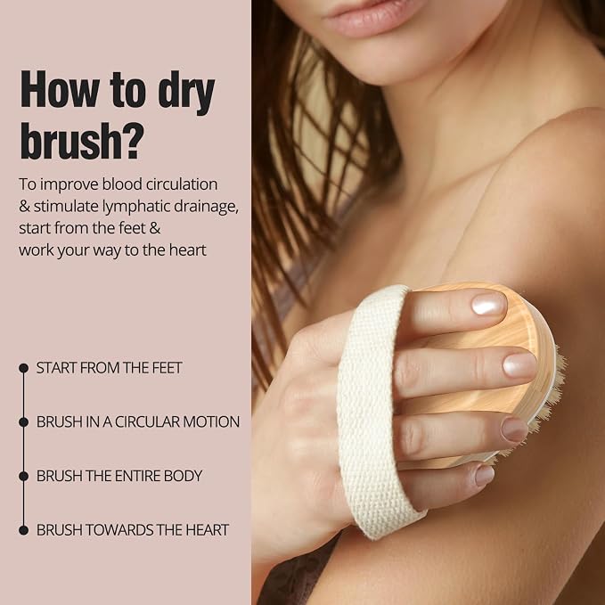 2 Pack Dry Brushing Body Brush, Natural and Soft Bristle Shower Brush - Image 7