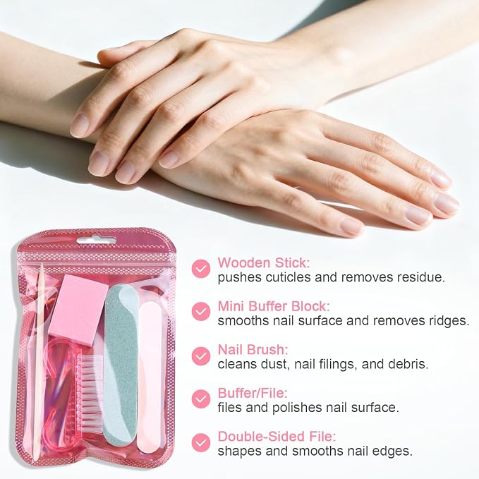 5-Piece Disposable Manicure Kit, Bulk Mini Nail Care Set - Image 4