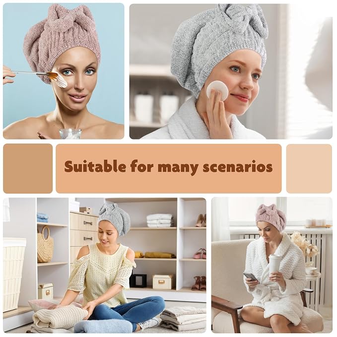 SUNLAND Large Microfiber Hair Drying Caps - Image 2