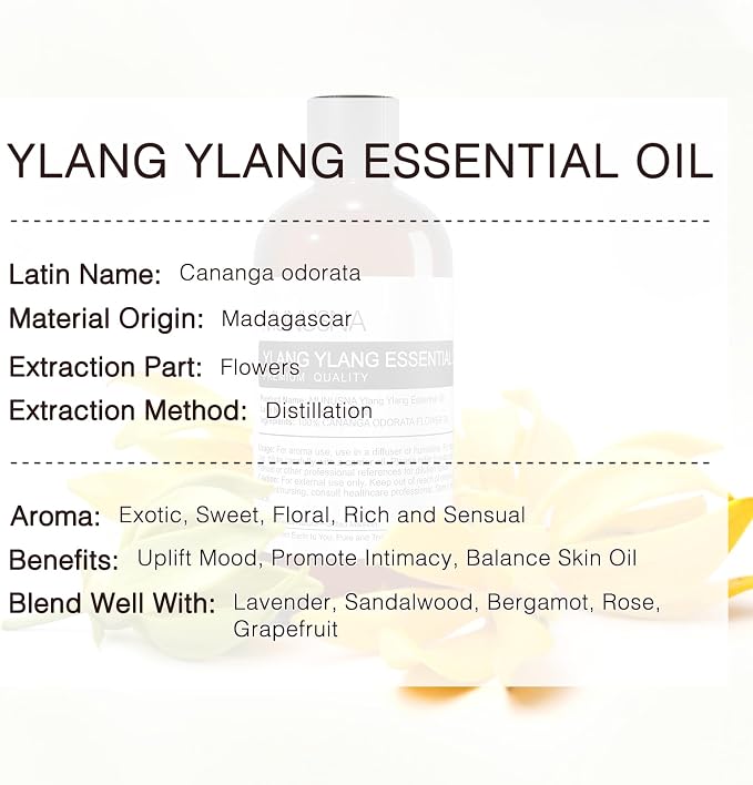 Ylang Ylang Essential Oil 100ML, 100% Pure and Natural Ylang Ylang Oils - Image 3