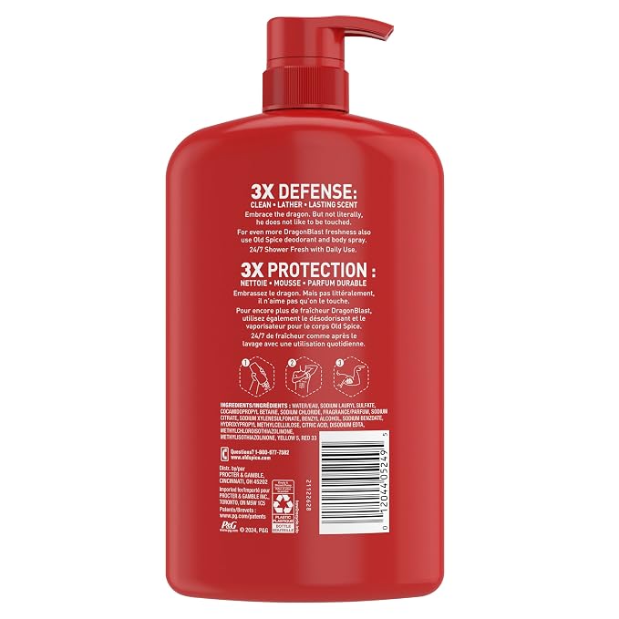 Old Spice Cleansing Body Wash for Men, 3X Defense, 24/7 Shower Fresh - Image 10