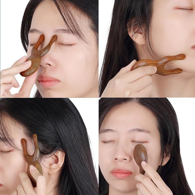 OULIGET Wood Gua Sha Massage Tools Set, Scraping Scalp Massage Comb, Wooden Gua - Image 3