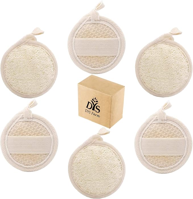 Face Loofah Pads Exfoliating Scrubber, Natural Luffa Facial Cleanser Pad by DYSFarm