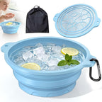 Face Ice Bath Bowl with Built-in Ice Tray, Foldable Silicone Face Bowl by Dtuoen