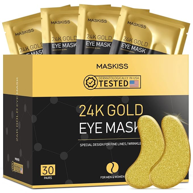 Maskiss 24k Gold Under Eye Patches, Eye Mask, Collagen Skin Care Products by Maskiss