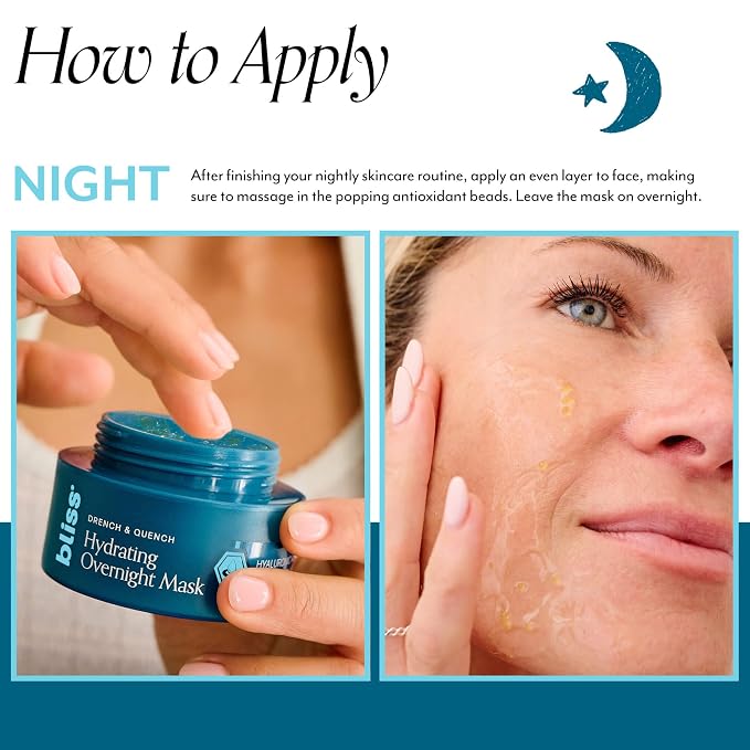 Bliss Drench & Quench Hydrating Overnight Collagen Mask - Image 2