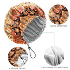 2 PCS Shower Cap Waterproof Double Layer Elastic Adjustable Reusable Hair Bath - Image 3