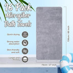 SmoothNovelty 16 Pack Microfiber Bath Towels Bulk 27'' x 60'' Oversized Size - Image 2