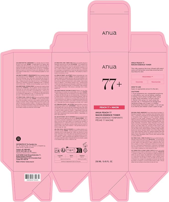 Anua Peach 77 Niacin Essence Toner 250ml / Brightening Toner - Image 8