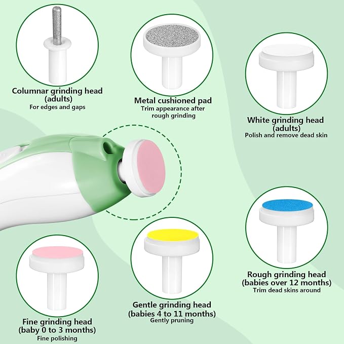 Qunlions life Baby Nail Trimmer Electric, 6 in 1 Baby Nail File Clippers Infant - Image 2