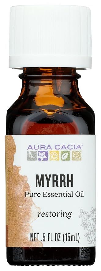 Aura Cacia 100% Pure Myrrh Essential Oil, 0.5 fl. oz, Warm Spicy Aroma by AuraCacia