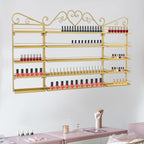 3PCS Wall-Mounted Nail Polish Racks, 5-Tier Metal Makeup Display Wall Shelf - Image 2