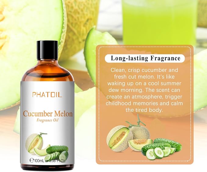 PHATOIL 3.38FL.OZ Cucumber Melon Fragrance Oils - Image 5