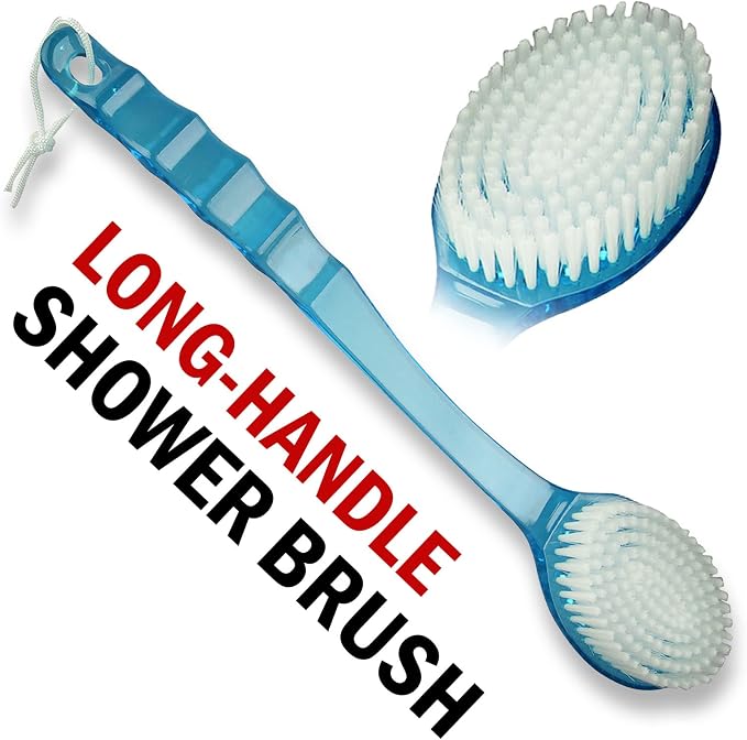 2 Pack Bath Body Brush Long Handle Back Shower Brush Exfoliating Back, and Feet - Image 7